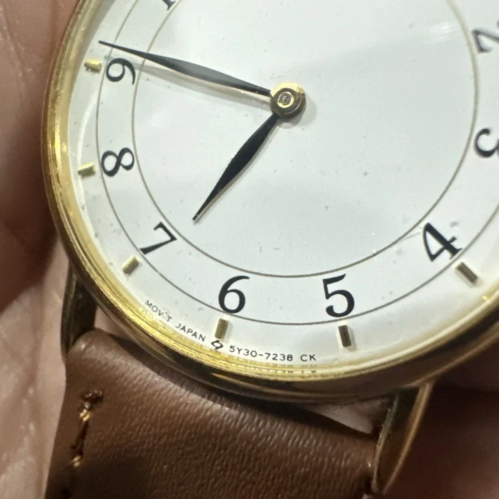 Working VTG Seiko 5Y30-7000 Rare Dial Mens Watch MONTRE OROLOGIO 31mm Brown 7.5